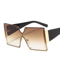 big rectangle One piece 2020 new arrivals unique fashion shades custom designer luxury metal plastic sunglasses women 76608